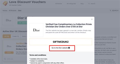 dior website promo code.